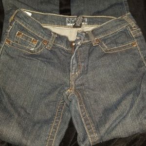 5 pocket straight leg, dark denim jeans. Size 0